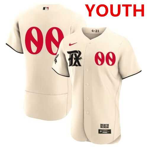 Youth Texas Rangers Customized Cream 2023 City Connect Stitched Baseball Jersey->customized nfl jersey->Custom Jersey